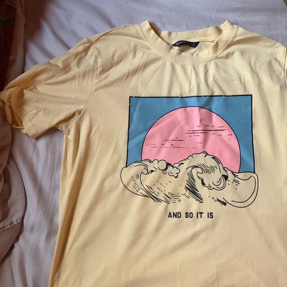 shein size medium yellow shirt